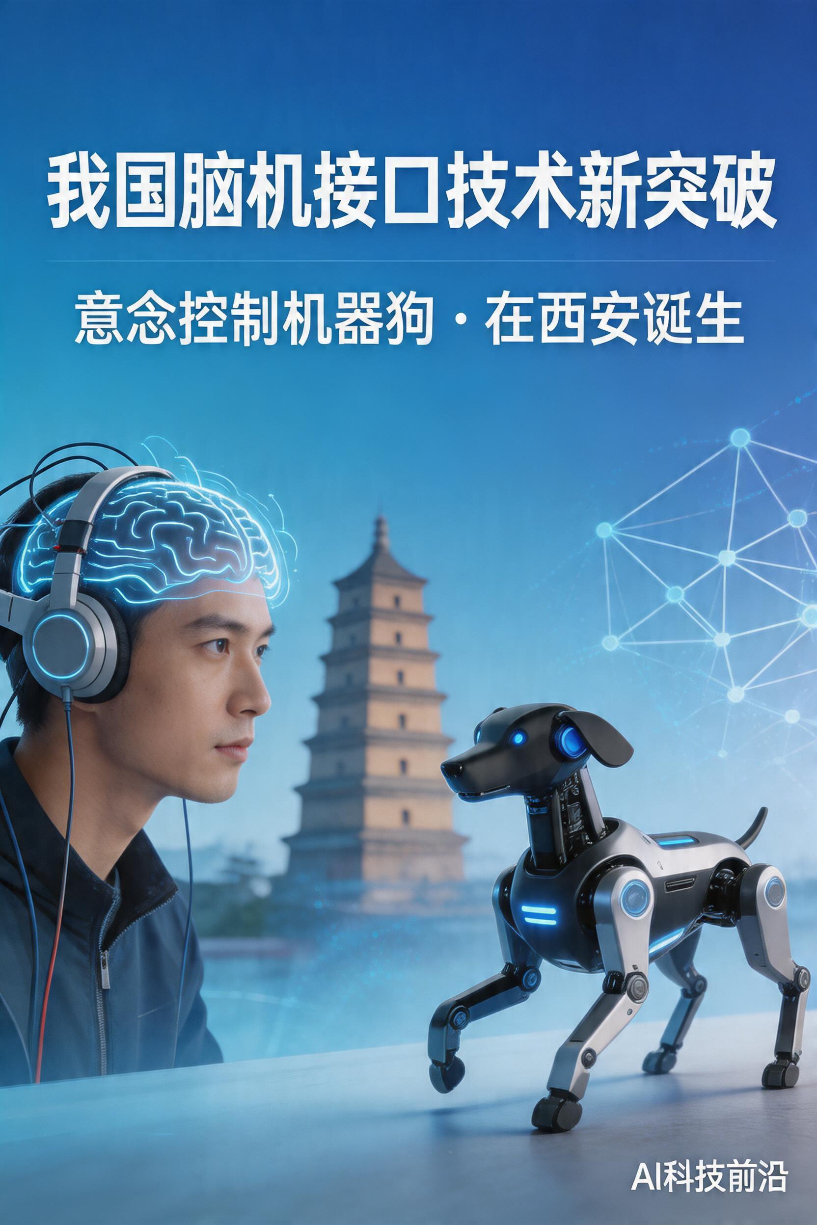 我国脑机接口技术新突破，意念控制机器狗在西安诞生